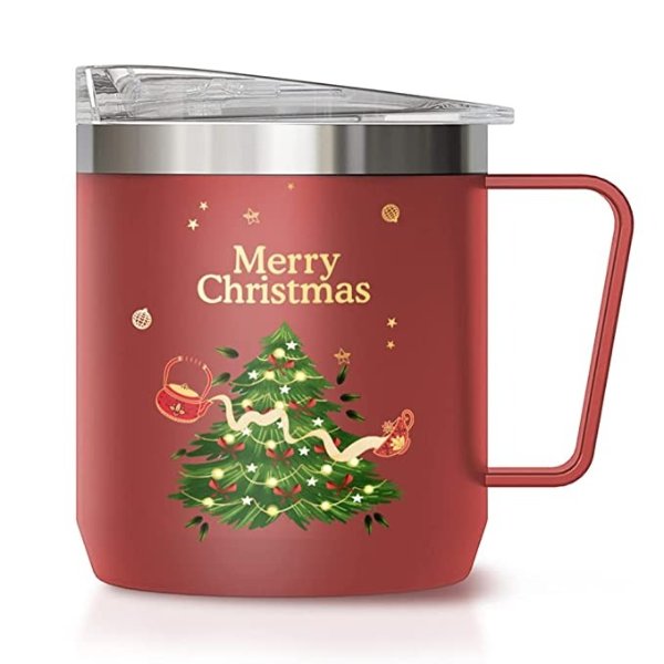 Christmas Coffee Mugs, Vacuum Insulated (Keeps Hot & Cold for Upto 2 Hours) 10.1 oz, Durable Christmas Mugs, Best Christmas Gifts & Christmas Decorations