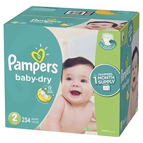 Diapers Size 2, 234 Count - Pampers Baby Dry Disposable Baby Diapers, ONE MONTH SUPPLY