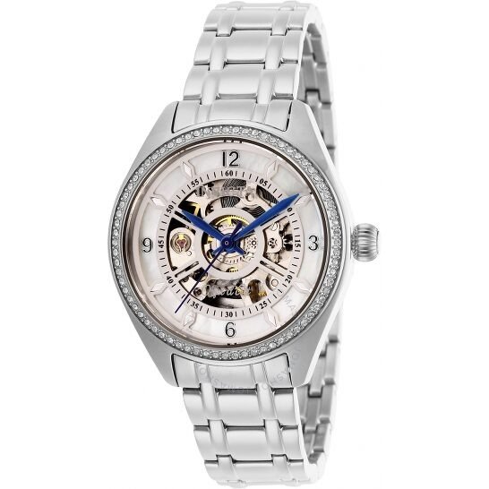 Objet D Art Automatic Crystal White Dial Ladies Watch 26355