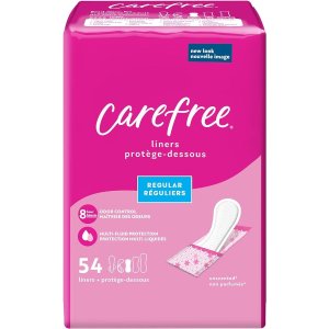 CarefreeBody Shape Pant Liners, Regular, Multicolor Unscented 54 Count (Pack of 1)