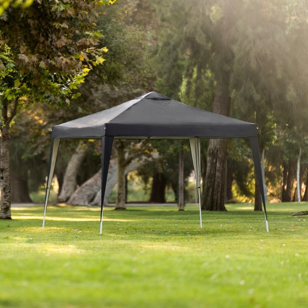 10x10ft Outdoor Portable Lightweight Folding Instant Pop Up Gazebo Canopy Shade Tent w/ Adjustable Height, Wind Vent, Carrying Bag - Black