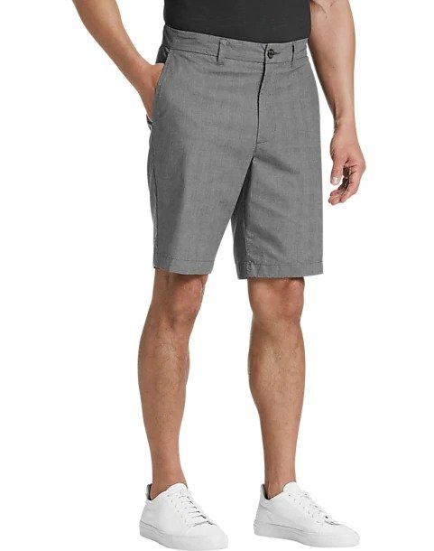 Joseph Abboud Gray Plaid Modern Fit Shorts 