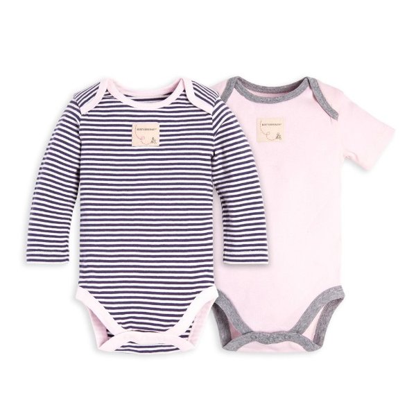 Set of 2 Classic Stripe Organic Baby Bodysuits