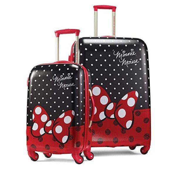 Disney Hardside Luggage with Spinner Wheels, Minnie Mouse Red Bow, 2-Piece Set (21/28)