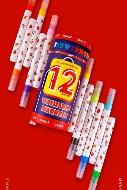 Flower Monaco: 12 and 24 colors washable Marker | My Site