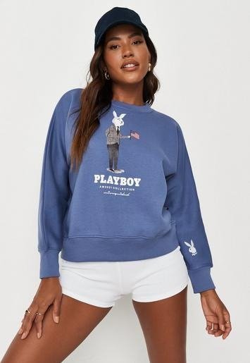 - Playboy xBlue Graphic Sweatshirt