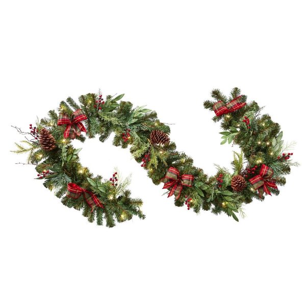 9 ft. Battery-Operated Pre-Lit LED Artificial Christmas Garland