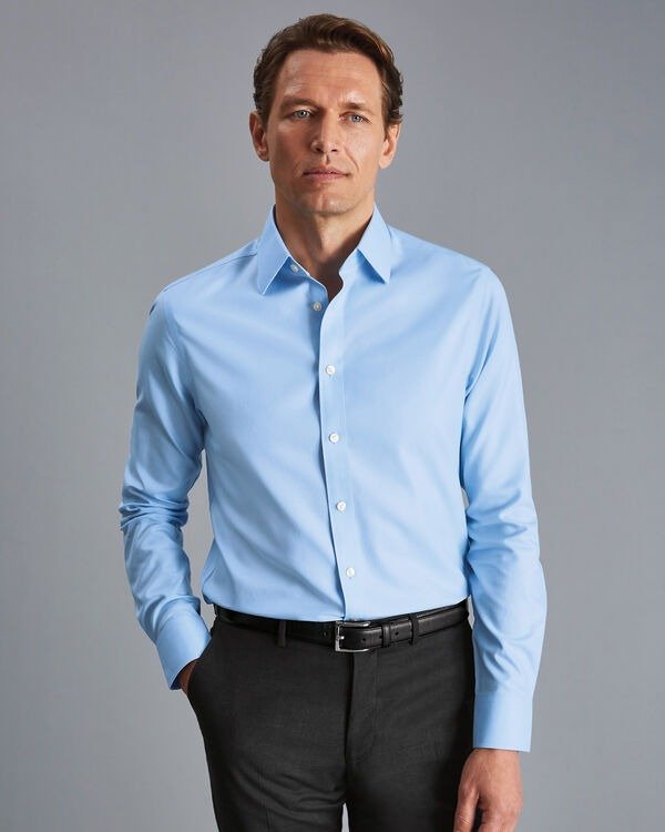 details about product: Non-Iron Twill Shirt - Sky Blue