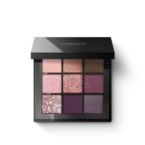 Palette with 9 eyeshadows in different finishes. Multi-Finish Glamour Palette - KIKO MILANO