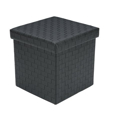Poly and Bark Preston Cube Storage Ottoman in Black