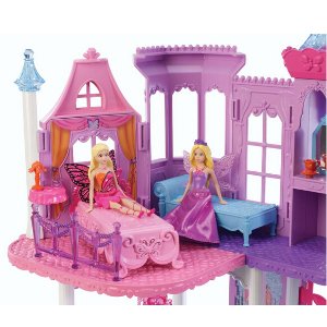 芭比Barbie蝴蝶仙子和精灵公主城堡玩具套装