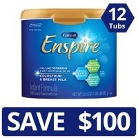 Enspire Infant Baby Formula Powder when Purchasing 3 Cases (12 Reusable Tubs)