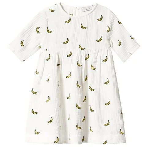 White All Over Banana Print Dress | AlexandAlexa