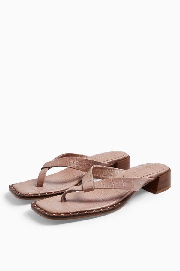 VERSE Blush Pink Leather Mule Sandals