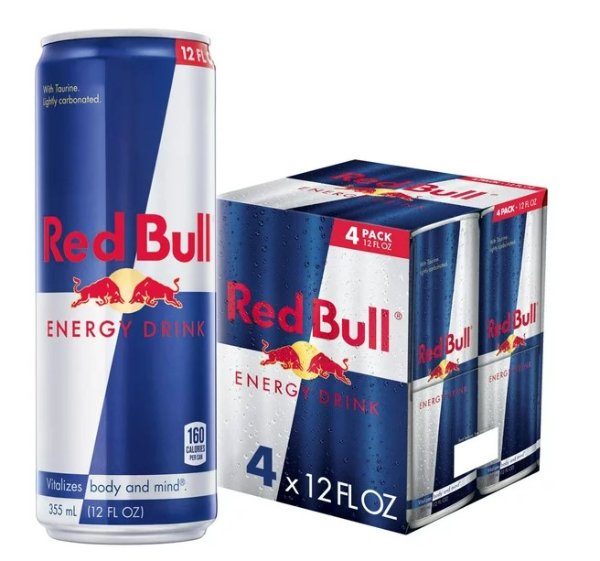 Red Bull Energy Drink, 12 Fl Oz (4 pack)