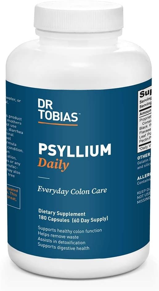 Dr Tobias Psyllium Daily - Cleanse & Detox Your Colon (180 Count)