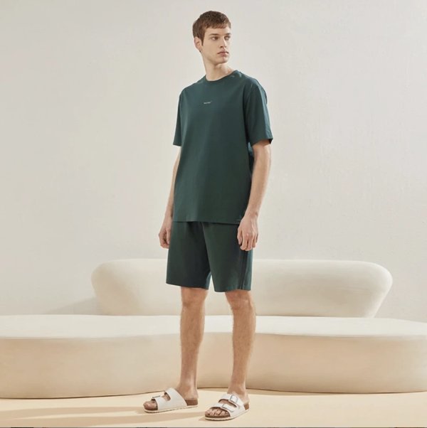 Men's Cotton “WAVES" Print Short Sleepwear Pajama Set