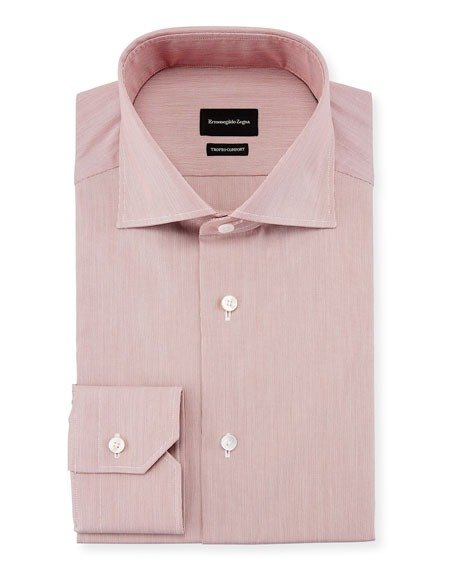 条纹肉粉色衬衣