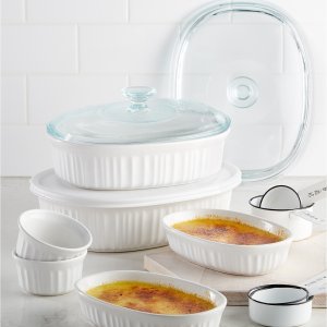 Corningware 炻瓷烤盘10件套 纯白色