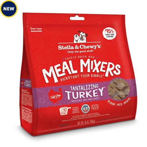 Stella & Chewy's Freeze Dried Raw Tantalizing Turkey Meal Mixer High Protein Dry Dog Food Topper, 18 oz. | Petco