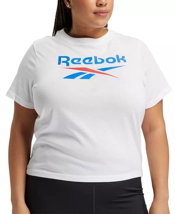 Plus Size Short Sleeve Logo Graphic T-Shirt