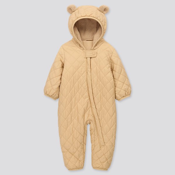 NEWBORN WARM PADDED LONG-SLEEVE ONE PIECE OUTFIT