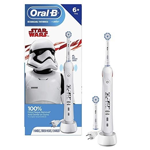 Electric Toothbrush with Replacement Brush Heads, featuring Star Wars, for Kids 6+