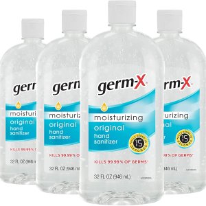 Germ-X Hand Sanitizer, Original, 32 Fluid Ounce (Pack of 4), 128 Fl Ounce