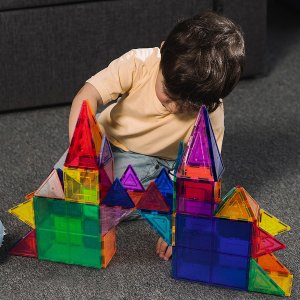 61-Piece 3D Magnetic Building Tile Play Set