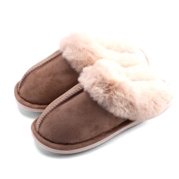 Women Winter Slippers Indoor,Classic Slip-on Comfort Fuzzy Wool-Like Cozy Slippers Home