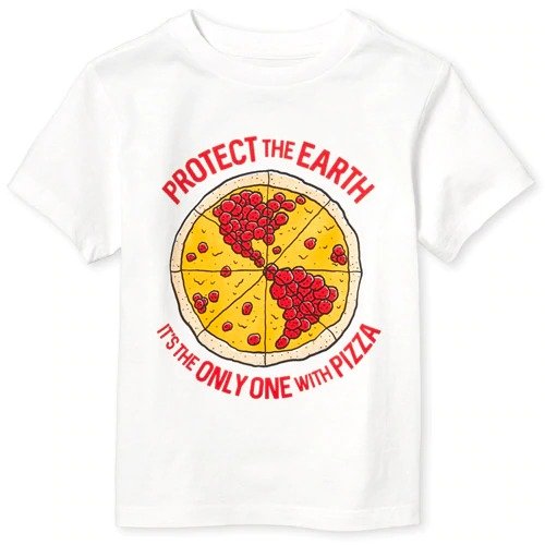Baby And Toddler Boys Pizza Earth Graphic Tee