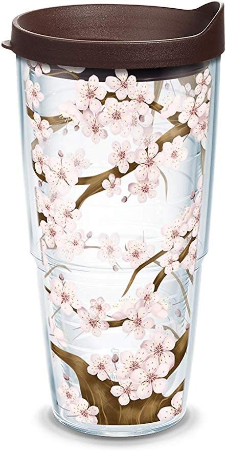 Tumbler 24 oz with Travel Lid, Cherry Blossom