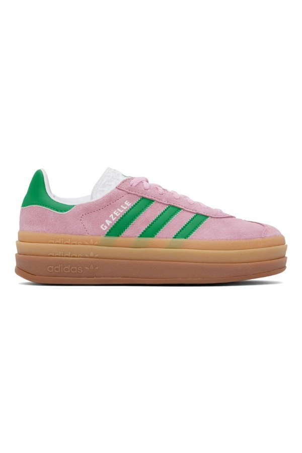 Pink & Green Gazelle Bold Sneakers