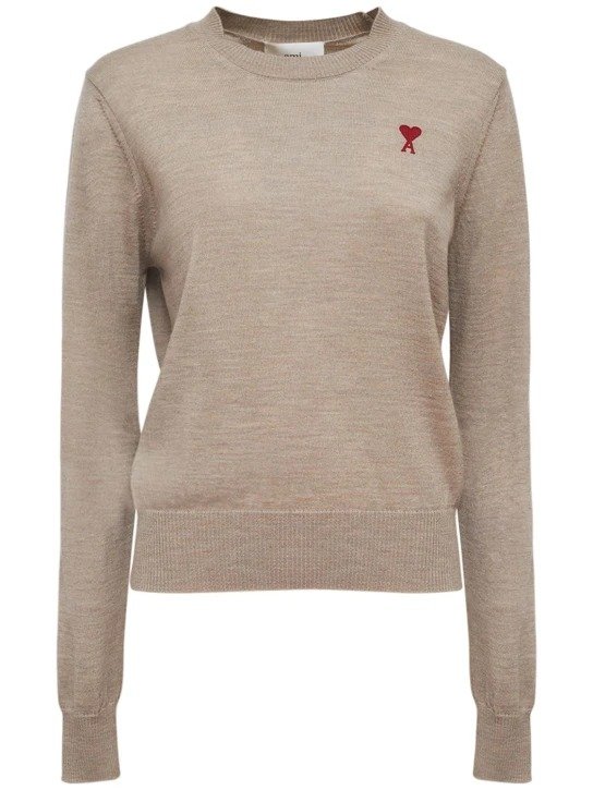 Red Ami De Coeur wool crewneck sweater