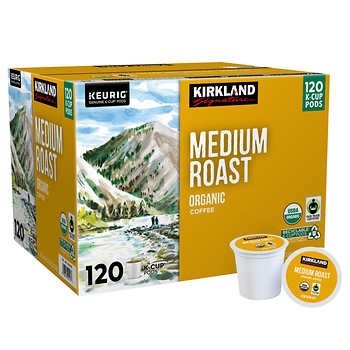 Kirkland Signature Coffee Organic Medium Blend Recyclable K-Cup Pod, 120-count