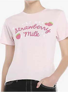 Strawberry Milk Girls Crop T-Shirt