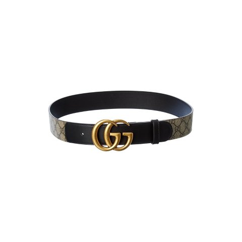 GucciDouble G Buckle GG Supreme Canvas & Leather Belt