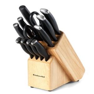 KitchenAid 12pc Cutlery Set with Wood Block