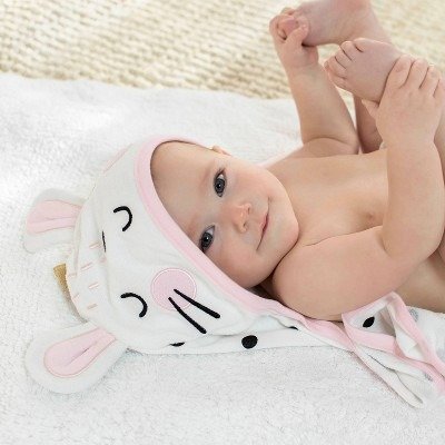 Baby Girls&#39; Bunny Hooded Bath Wrap - Cream