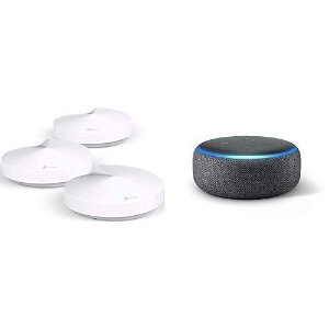 TP-Link Deco M5 Whole Home Mesh WiFi System 3-Pack + Echo Dot 3