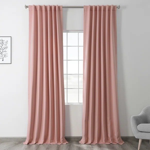 Betria Solid Room Darkening Rod Pocket Curtain Panels (Set of 2)