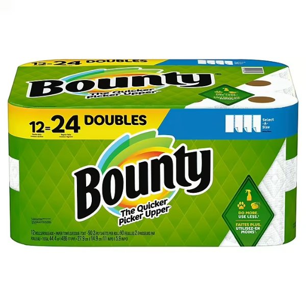 Select-A-Size Paper Towels, 2-ply, 90 Sheets/Roll, 12 Rolls/Pack (66541/06130)