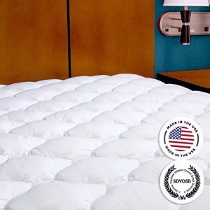 eLuxurySupply Mattress Pad with Fitted Skirt - Extra Plush Mattress Topper Found in Five Star Hotels