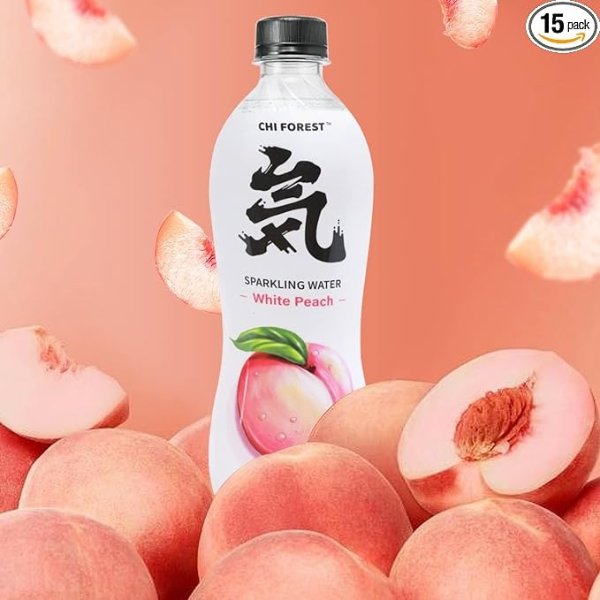 CHI FOREST White Peach Sparkling Water in Bottle Pack of 15
