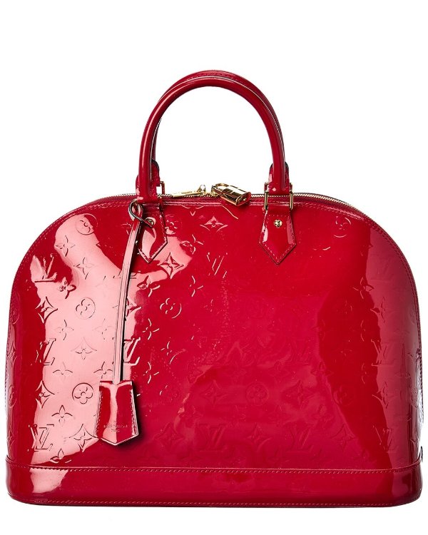 Red Monogram Vernis Leather Alma GM (Authentic Pre-Owned)