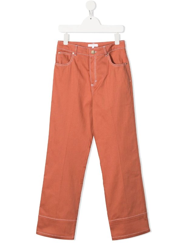 TEEN contrast-stitch trousers