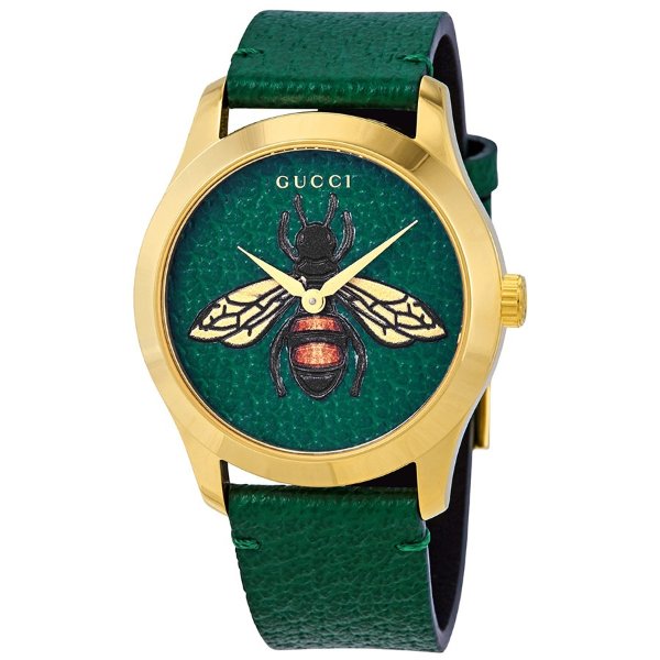 G-Timeless Emerald Green with Bee Motif Dial Unisex Watch YA1264065