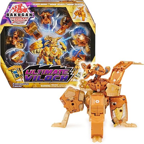 Ultimate Viloch, 7-in-1 Exclusive, Includes BakuCores and Trading Cards, Geogan Rising Collectible Action Figure Kids Toys for Boys