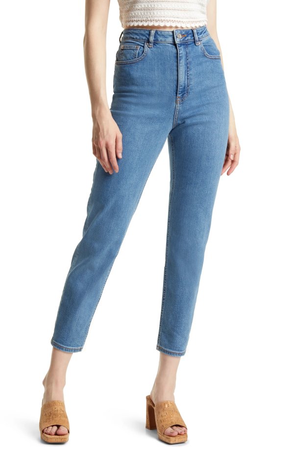 High Waist Slim Mom Jeans