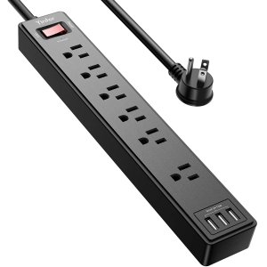 Yintar Power Strip with 6 Feet, Yintar Surge Protector with 6 AC Outlets and 3 USB Ports, 6 Ft Extension Cord